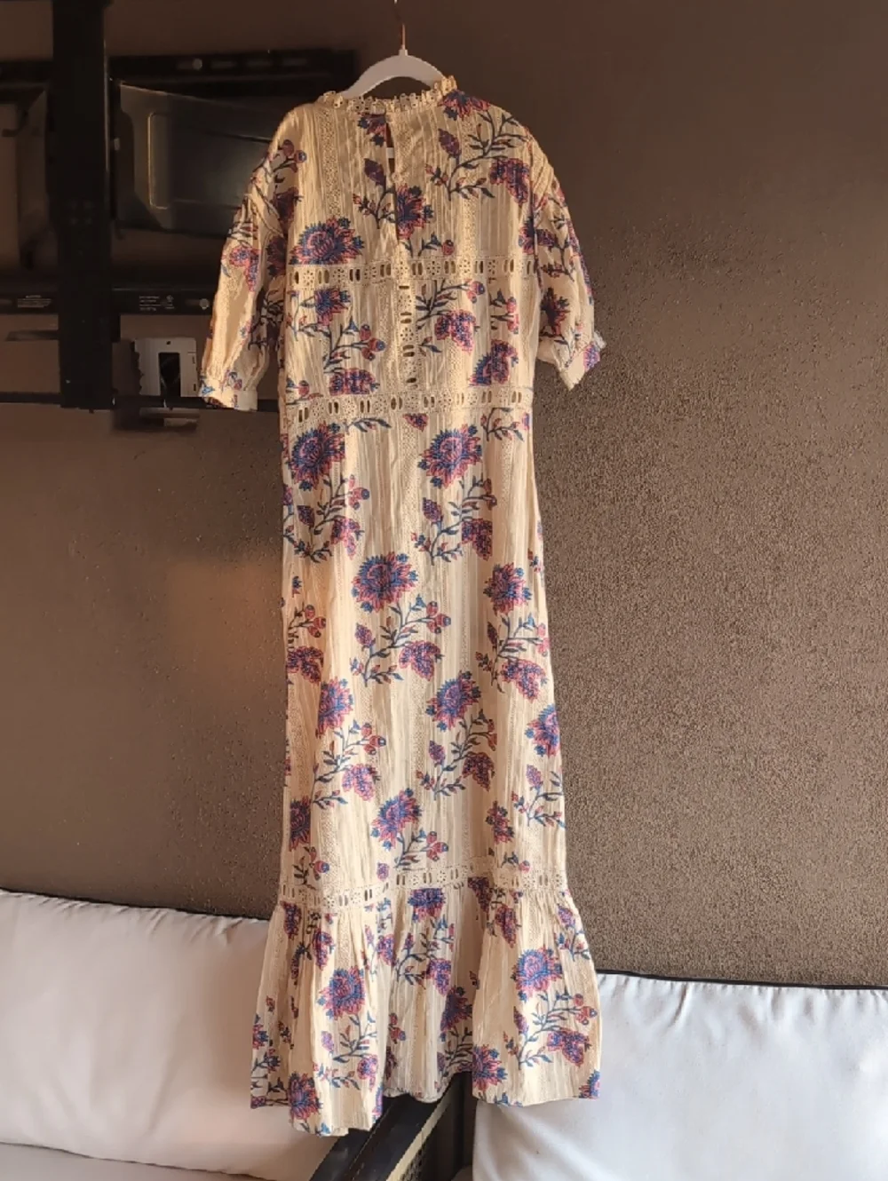 Sea New York Cream Maxi Dress with Purple Floral Print